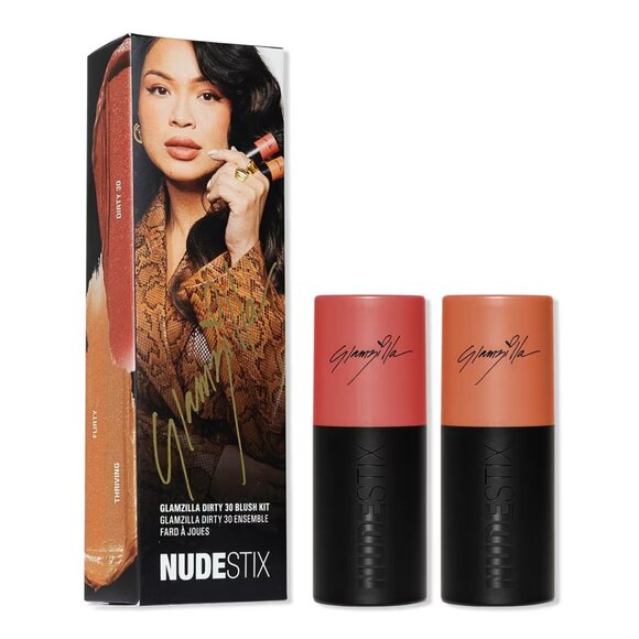 NUDESTIX Glamzilla Dirty 30 2 Piece Blush Kit, Thriving & Flirty - Picture 1 of 9
